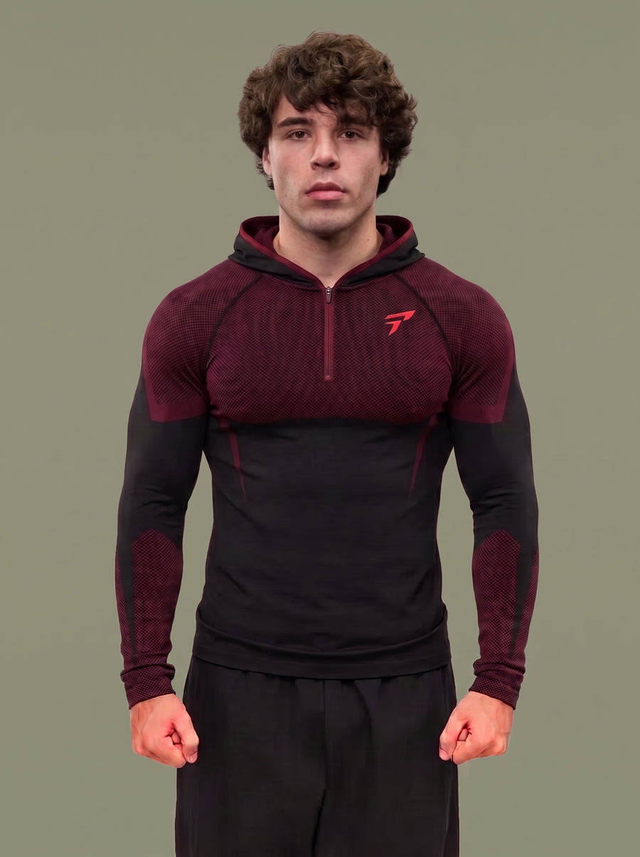 Rageform v1 Seamless HoodieCarmine Red