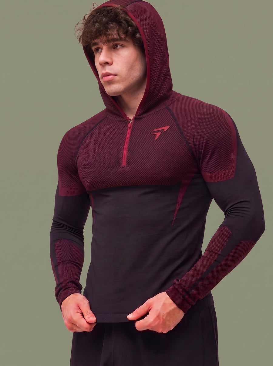 Rageform v1 Seamless HoodieCarmine Red