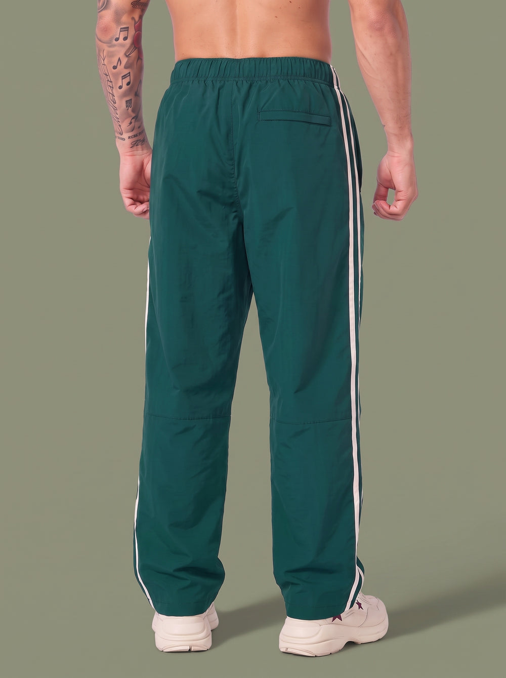 Men’s Green Sports Trouser – Side Stripe