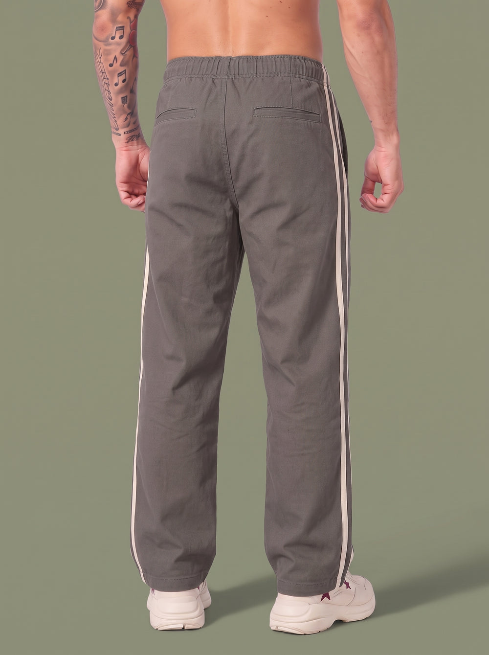Men’s light brown Sports Trouser – Side Stripe